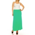 thumbnail image 4 of Moa Collection Women's Plus Size Casual Solid High Waisted A -line Maxi Skirt with an elastic Waistband, 4 of 6