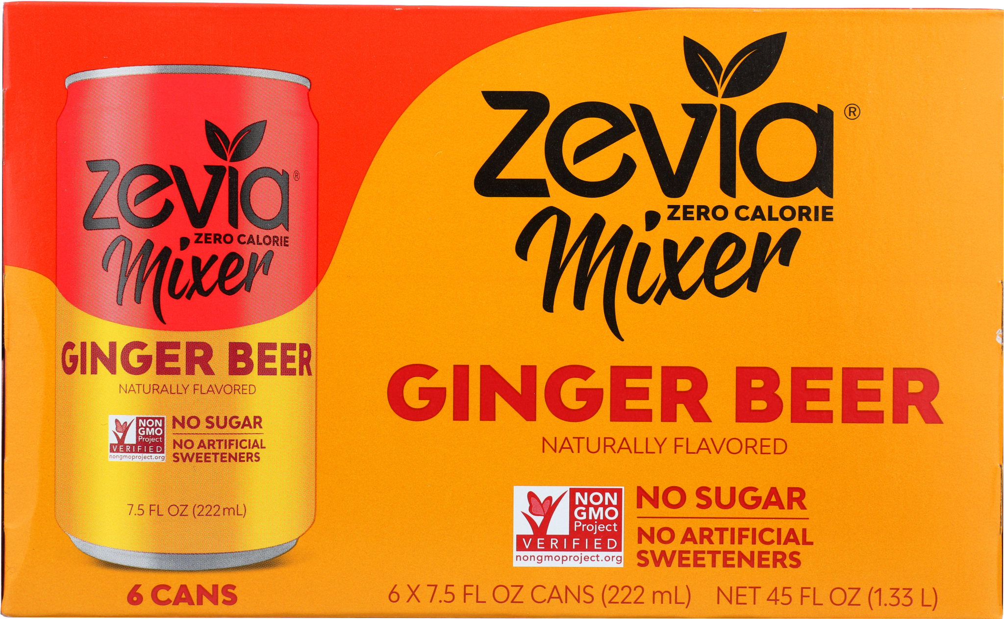ZEVIA MIXER GINGER BEER 0 CALORIE 6 PACK 45 OZ