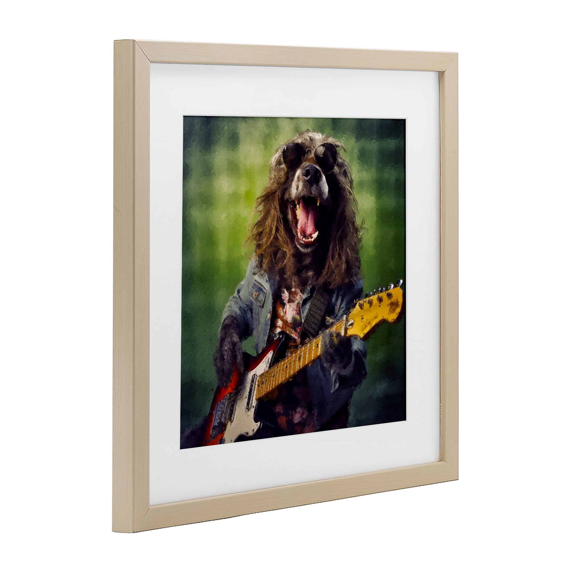 Musician Mutt Halen Birch Framed Print Under Glass, design by Sean Parnell