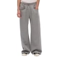 thumbnail image 2 of Mens Wide Leg Sweatpants Elastic Waist Loose Fit Lightweight Solid Color Casual Daily Streetwear sports Loungewear Trousers Gray L, 2 of 7