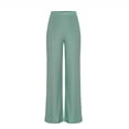thumbnail image 3 of WREESH Womens Wide Leg Sweatpants Fashion Round Neck Color Blouse Short Sleeve Tops Shorts Casual Suit Sets Green, 3 of 7