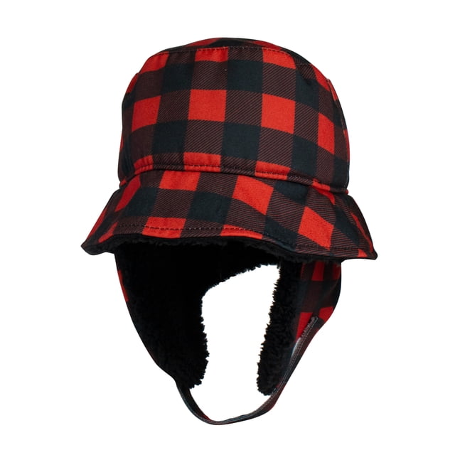 FlapJackKids - Chapeau Bob d'Hiver - Carreaux Buffalo Rouges - Moyen 2 - 4a