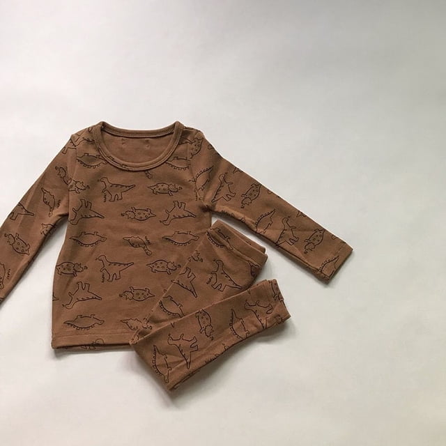 Spring Autumn Baby Clothing 0-2Y Infant Dinosaur Print Baby bodysuits With Hat Toddler Boys Girls Homewear Baby Longjohns Outfit