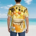 thumbnail image 3 of Lsque Honey Bee pattern Hawaiian Shirt for Men, Unisex Summer Beach Casual Short Sleeve Button Down Shirts-Large, 3 of 9