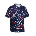 thumbnail image 2 of Daiia Red White Blue Fireworks 1 Hawaiian Shirt for Men Gentle Cotton Regular Short Sleeve Casual-Small, 2 of 9