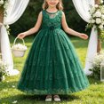 thumbnail image 2 of UAYOTSE Girls Sleeveless Lace formal Maxi Dress 4 5 6 7 8 9 10 Years Floral Lace Tulle Long Pageant Gown for Wedding Flower Girl, 2 of 7