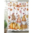 thumbnail image 2 of Fall Shower Curtain Gnome Pumpkin Shower Curtains for Bathroom Thanksgiving Decor, Waterproof Polyester Shower Curtain Set with Hooks, Extra Long 72" x 84" Maple Leaves Mushrooms, 2 of 6
