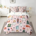 thumbnail image 2 of Manfei Cute Nutcracker Twin Bedding Sets 7pcs for Kids, Christmas Tree Snowflake Bedding Comforter Set, Pink Merry Xmas Sheet Sets, Super Cozy Room Decor, 2 of 8
