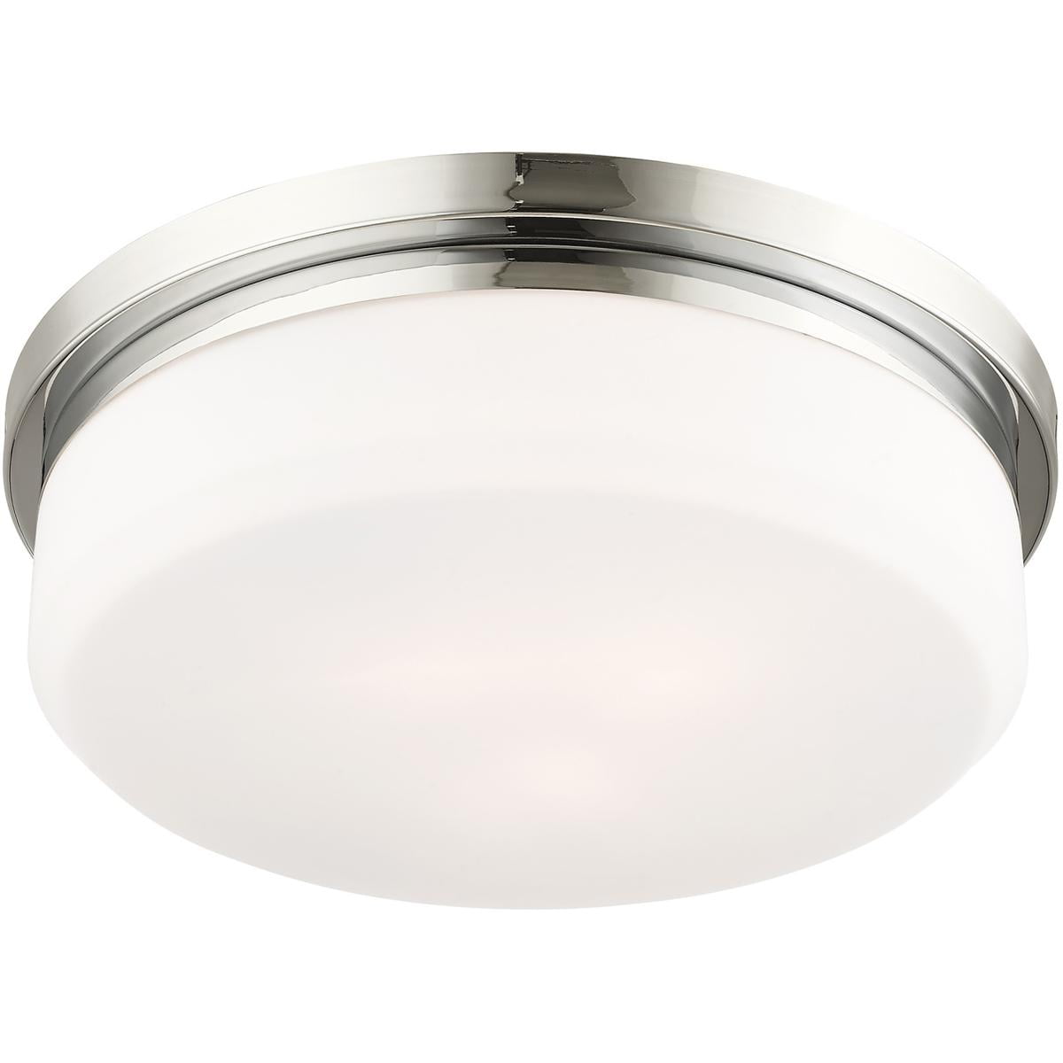 3 Light Polished Chrome Ceiling Light fixture or Wall Mount with Hand Blown Satin White Glass Shade