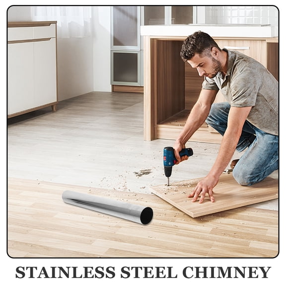 GAXIRE Stainless Steel Chimney Pipe Exhaust for Stove - 1 Set Ventilation Kit