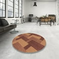 thumbnail image 4 of Ahgly Company Machine Washable Indoor Square Transitional Brown Red Area Rugs, 7' Square, 4 of 7