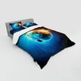 thumbnail image 2 of Ambesonne Space Bedding Set 4 Pcs, Planet Earth Sun Rays, Queen, Red Blue, 2 of 2