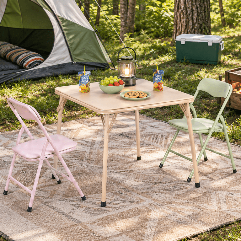 Homy Casa Kids Activity Table and Chairs Set, 3-Piece Pastel photo 7