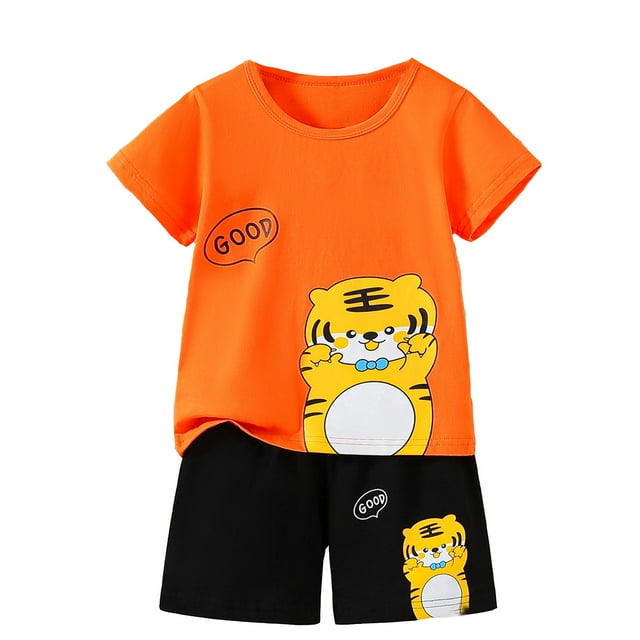 Ensemble de Pyjamas pour Filles, Haut à Col Rond et Pantalon, Pyjamas Décontractés pour Garçons, Vêtements pour Enfants de 6-7 Ans