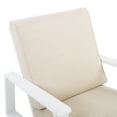 thumbnail image 5 of Christopher Knight Home Outdoor Patio Lounge Chair, Wood Frame with Deep Seating, Beige Cushions, White Finish, 5 of 8