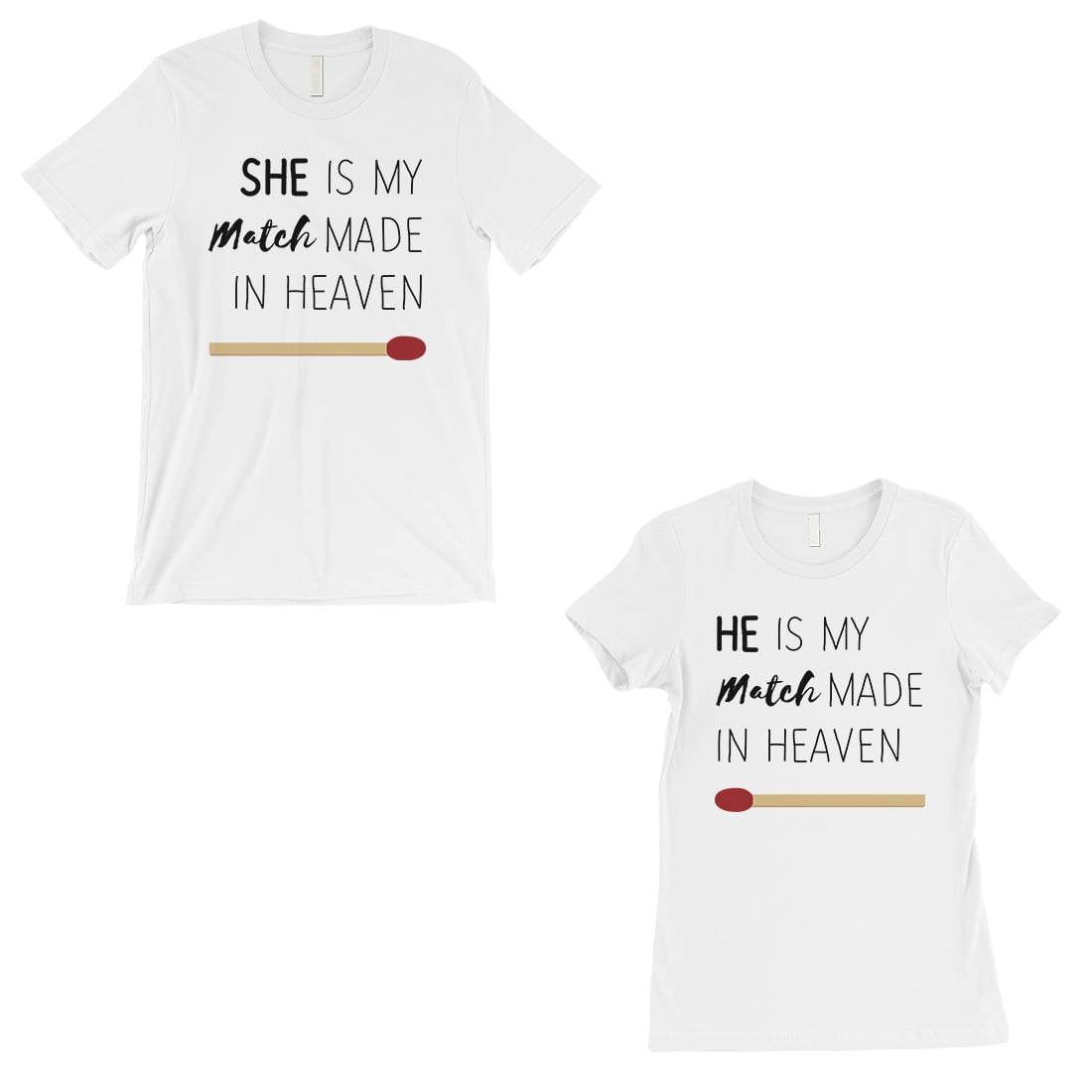 Match Made In Heaven Matching Couple Gift Shirts White Wedding Gift ...