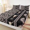 thumbnail image 3 of Manfei Rustic Boho Aztec Full Size Sheets,Country Bull Skull Bed Sheets,Western Co0Wboy Tribal Sheet Sets For Boys Kids,Super Cozy Room Decor,4-Piece, 3 of 7