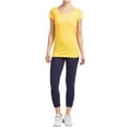 thumbnail image 4 of Sofra Women & Plus Soft Cotton Active Stretch Capri Length Lightweight Leggings, 4 of 4