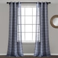 thumbnail image 1 of Lush Decor Navy Farmhouse Textured Grommet Sheer Window Curtain Set (84" x 38"), 1 of 5