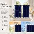 thumbnail image 3 of Lapalife 2 Panel Blackout Kitchen Curtains, Grommet Short Window Curtains for Kitchen Bathroom Cafe, Navy Blue, 33"x 36", 3 of 8