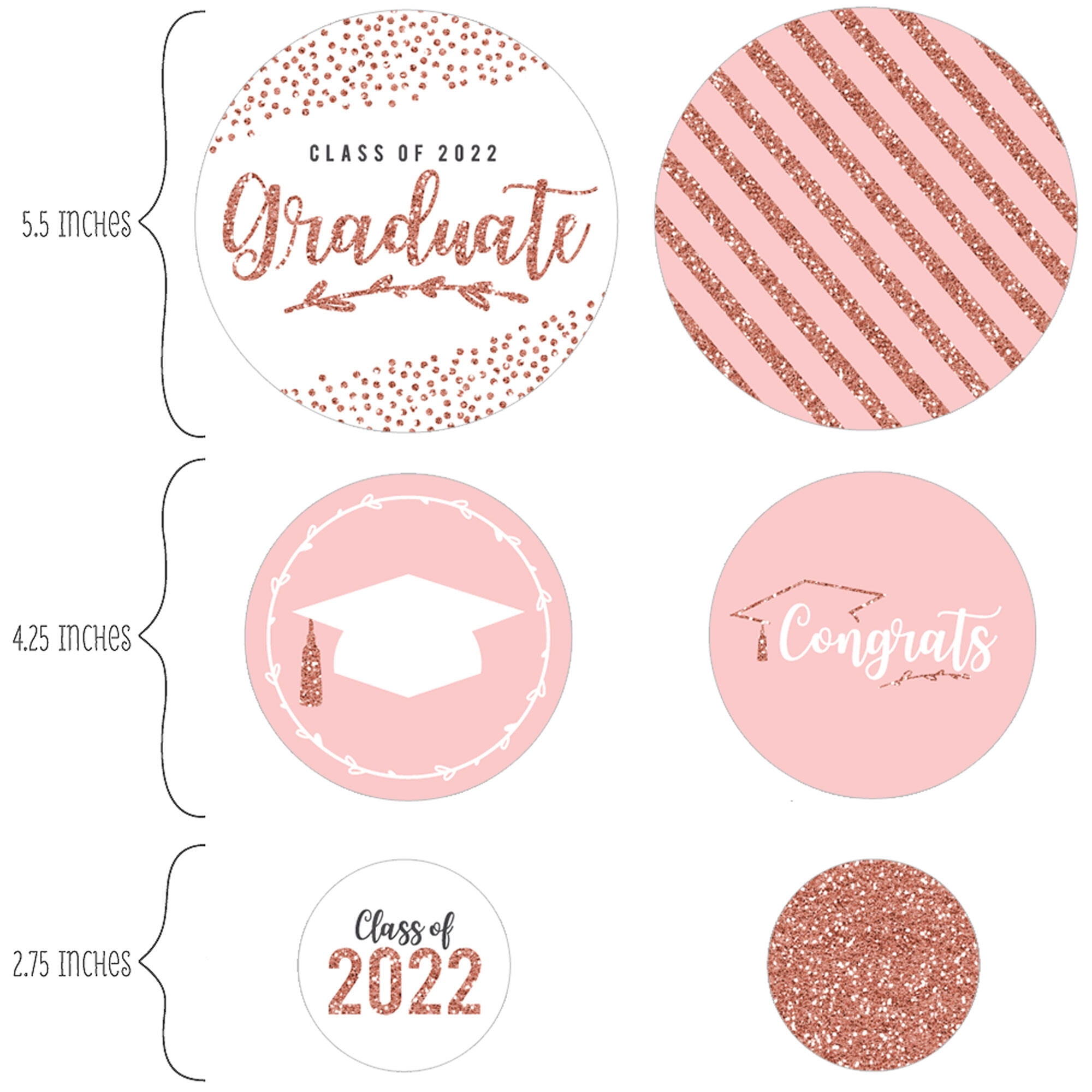 2019 Graduation Party Decorations Party Banner Big Dot of Happiness Rose Gold Grad