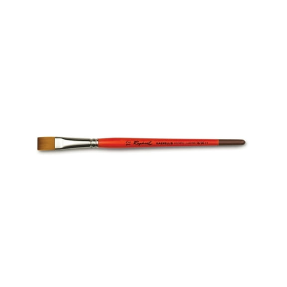 Raphael Kaerell Synthetic Short Handle Watercolor Brush, Flat, 12