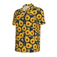 thumbnail image 2 of Xecao Sunflowers for Mens' Casual Short Sleeve Button-Down Polo Shirts for a Classic Golf Look, 2 of 9