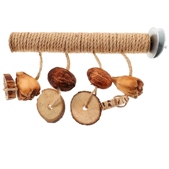 MIANGASTORE Bird Cage Perch Wood Parrot Perch Toy Bird Standing Stick Parrot Cage Accessory