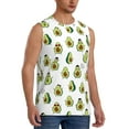 thumbnail image 2 of Xecao Avocado Friends Print Men's Tank Top: Sleek Sleeveless Tee for Casual Sports and Beach Occasions-Large, 2 of 7