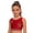 Burgundy, variant on Kids Girls Dance Crop Tops Sleeveless Rhinestone Stars Crisscross Straps Cropped Vest Athletic Shirts Blue 8