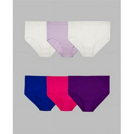 Ladies Breathable Cotton-Mesh Plus Panty Briefs  Assorted Color - Size 12 - Pack of 6