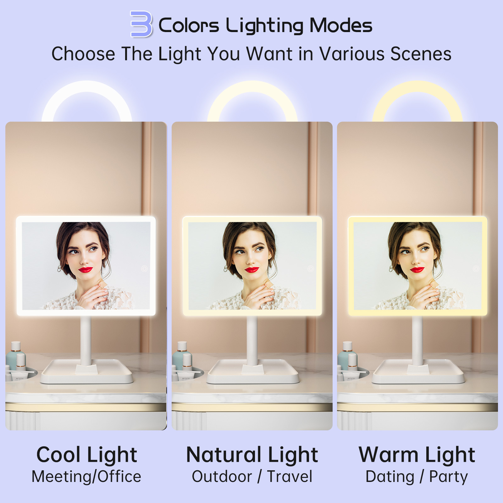 Funtouch Rechargeable Makeup Mirror with 96 LEDs photo 6