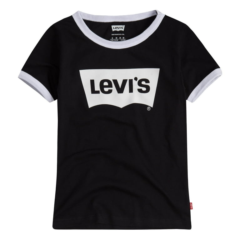 Levi s Girls Short Sleeve Ringer T Shirt Sizes 4 16 Walmart