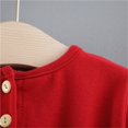 thumbnail image 4 of Baby Girls Tulle Dresses Long Sleeve Button Up Embroidered Cotton Dress Ruffle Hem Cute Sweet Toddler Fall Clothes Red 0 Months, 4 of 7