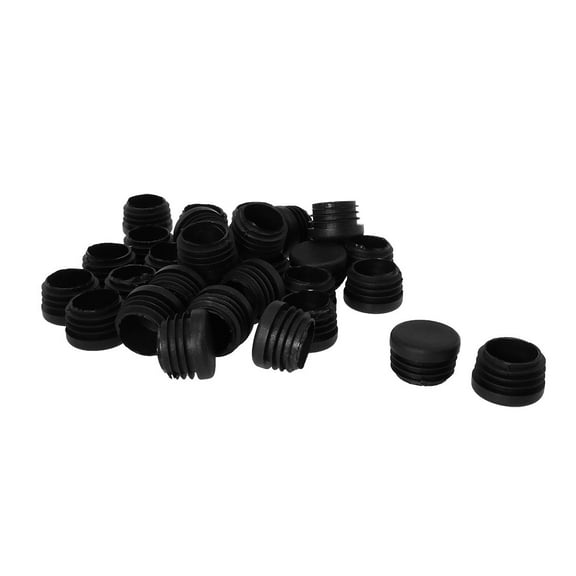 Plastic Round Tube Insert Glide End Cap 25mm 1" OD 32pcs Protect Metal Desk Leg