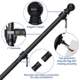thumbnail image 4 of FIASON 1 Pack 5 FT Black Stainless Steel Tangle Free Wall-Mounted Flag Pole with Upgraded Bracket, Flag Pole Kit for Outside House, Residential or Commercial for American Flag (Without Flag), 4 of 9