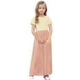 thumbnail image 5 of CYRBOKO Girls Dresses with Pockets, Vacation Gift Short Sleeve Casual Midi Dresses Pink Size 9-10 T, 5 of 8