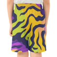 thumbnail image 3 of Colorful Tiger Stripes Pattern Athletic Shorts Breathable with Comfort Fit Drawstring Casual Sweatshorts Small, 3 of 9