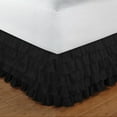 thumbnail image 2 of D.N.G. BEDDINGS 1 Piece Multi Ruffle Bed Skirt, 12 Inch Deep Pocket, 800 Thread Cotton 100% Egyptian Cotton, Twin Size (39" x 75") Inch, Solid Black, 2 of 2