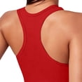 thumbnail image 5 of MYAOYI Wide Strap Sports Bra for Women Seamless Ribbed U Neck Workout Crop Top, 5 of 5