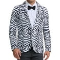 thumbnail image 1 of BLAZERS PARA HOMBRES INSPIRE CHIC Estampado de Animales Solapa con Muesca Ajuste Slim XL Estampado de Cebra, 1 of 5
