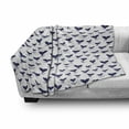 thumbnail image 3 of Whales Soft Flannel Fleece Throw Blanket, Repeating Monochrome Pattern of Fish Tails Underwater Grunge Drawn Brushstrokes, Cozy Plush for Indoor and Outdoor Use, 50" x 60", White Indigo, by Ambesonne, 3 of 6