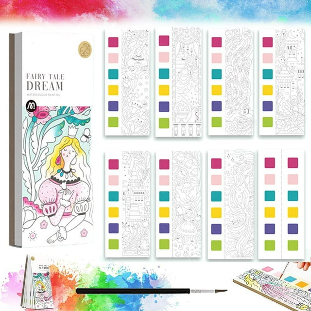 Pocket Watercolor Painting Book, 2022 New Wonderful Forest Paint with