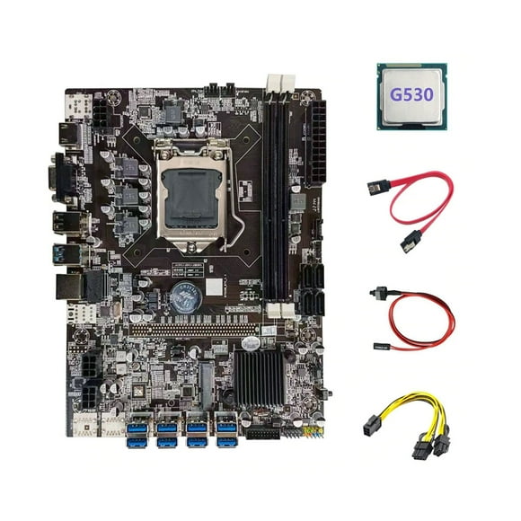 Matsuzay 1 Juego de placa base B75, accesorios para ordenador, piezas profesionales, dispositivo de minería 8XPCIE a USB SATA, Cable compatible con un Juegos de teclado y mouse para computadora