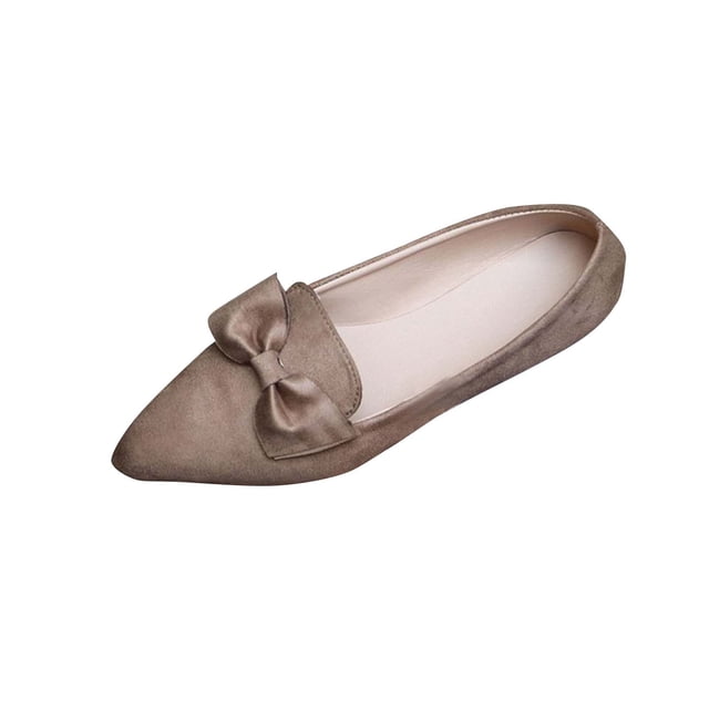 Womens Fashionable Casual Versatile Pointed Toe Slip-On Spring And Summer New Bowknot Flat Sandals