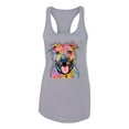 thumbnail image 3 of Dean Russo Best Dog Dog Lover Ladies Racerback Tank Top, Heather Grey, Large, 3 of 6