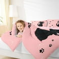 thumbnail image 4 of jejeloiu Kawaii Cat Kitten Bedding Comforter Set,Cute Dogs Paws Twin Comforter Sets,Pink Black Bedding Set For Kids,Super Cozy Room Decor Reversible,2pcs, 4 of 8
