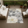thumbnail image 3 of Addison Rugs Chantille Indoor/Outdoor Transitional Floral Gray Machine Washable Rectangle Rug, 9' x 12', 3 of 8