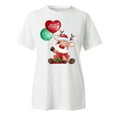 thumbnail image 4 of Women Christmas T Shirts Funny Cute Xmas Deer Print Round Neck Short Sleeve Tee Tops Trendy Casual Holiday Pullover Blouses, 4 of 4