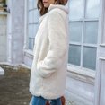 thumbnail image 7 of IROINNID Women's Mid-Length Shearing Jacket Notch Lapel Solid Color Long Sleeve Loose Button Thickened Plush Coat, White, 7 of 7